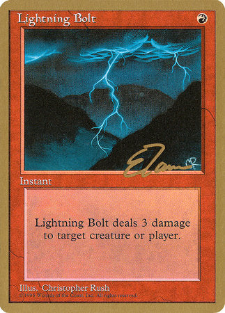 Lightning Bolt - 1996 Eric Tam (4ED) [Pro Tour Collector Set]