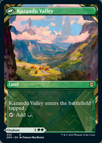 Kazandu Mammoth // Kazandu Valley (Showcase) [Zendikar Rising]