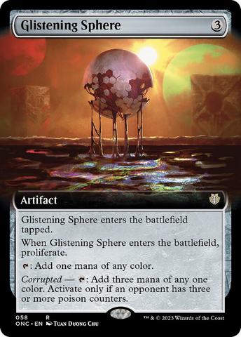 Glistening Sphere (Extended Art) [Phyrexia: All Will Be One Commander]
