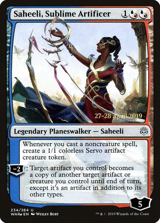 Saheeli, Sublime Artificer [War of the Spark Promos]
