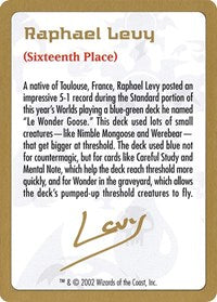 2002 Raphael Levy Biography Card [World Championship Decks]