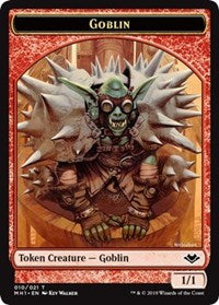 Goblin (010) // Emblem - Serra the Benevolent (020) Double-sided Token [Modern Horizons]