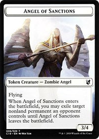 Angel of Sanctions // Horror Double-sided Token [Commander 2019]