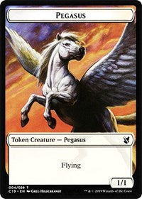 Pegasus // Human Double-sided Token [Commander 2019]