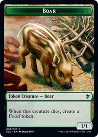 Boar // Food (18) Double-sided Token [Throne of Eldraine]