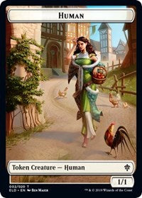 Human // Food (15) Double-sided Token [Throne of Eldraine]