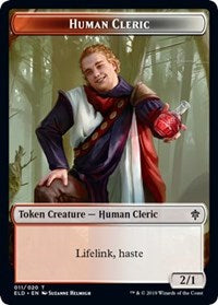 Human Cleric // Food (18) Double-sided Token [Throne of Eldraine]