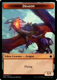 Dragon // Dinosaur Double-Sided Token [Magic Game Night 2019]