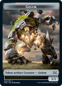 Golem // Human Soldier Double-sided Token [Double Masters]