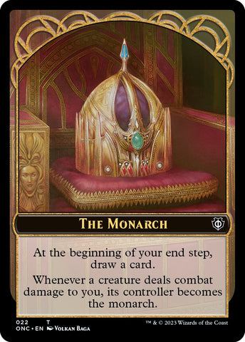 The Monarch // Golem Double-Sided Token [Phyrexia: All Will Be One Commander Tokens]
