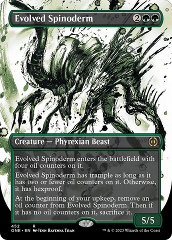 Evolved Spinoderm (Borderless Ichor Step-and-Compleat Foil) [Phyrexia: All Will Be One]