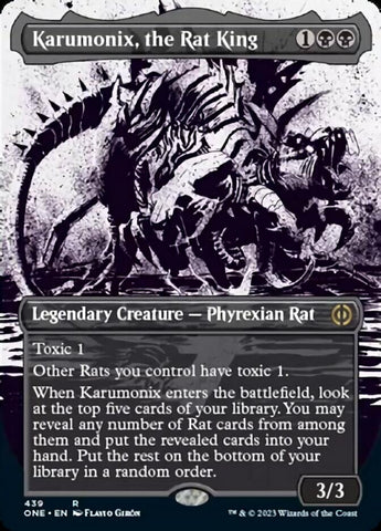 Karumonix, the Rat King (Borderless Ichor Step-and-Compleat Foil) [Phyrexia: All Will Be One]