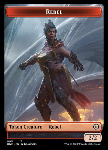 Rebel // Phyrexian Golem Double-Sided Token [Phyrexia: All Will Be One Tokens]