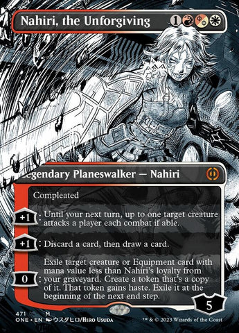 Nahiri, the Unforgiving (Borderless Manga Step-and-Compleat Foil) [Phyrexia: All Will Be One]