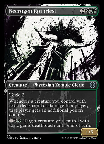 Necrogen Rotpriest (Borderless Ichor Step-and-Compleat Foil) [Phyrexia: All Will Be One]