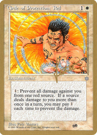 Circle of Protection: Red - 1996 Shawn "Hammer" Regnier (4ED) (SB) [Pro Tour Collector Set]