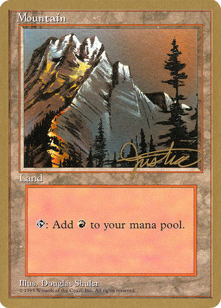 Mountain (A) - 1996 Mark Justice (4ED) [Pro Tour Collector Set]