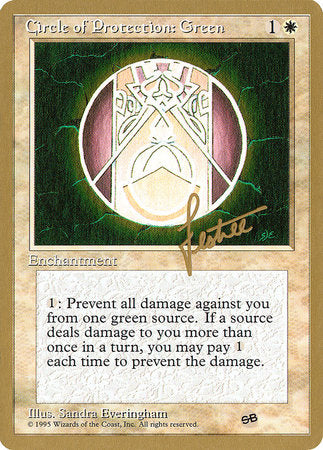 Circle of Protection: Green - 1996 Bertrand Lestree (4ED) (SB) [Pro Tour Collector Set]