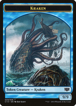 Kraken // Zombie (Blue) Double-sided Token [Commander 2014 Tokens]