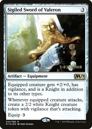 Sigiled Sword of Valeron [Core Set 2019 Promos]