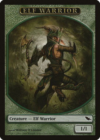 Elf Warrior Token (Green) [Shadowmoor Tokens]