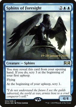 Sphinx of Foresight [Ravnica Allegiance Promos]