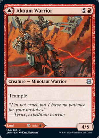 Akoum Warrior // Akoum Teeth [Zendikar Rising]