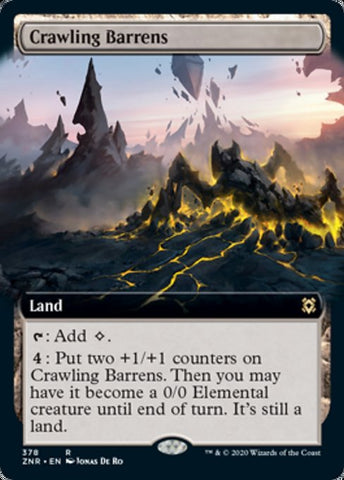 Crawling Barrens (Extended Art) [Zendikar Rising]